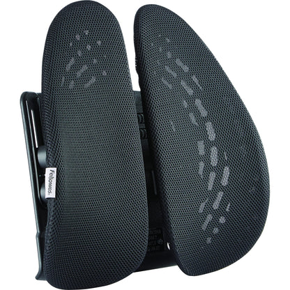 Fellowes "Back Angel Back Support Cushion, Fabric, Black