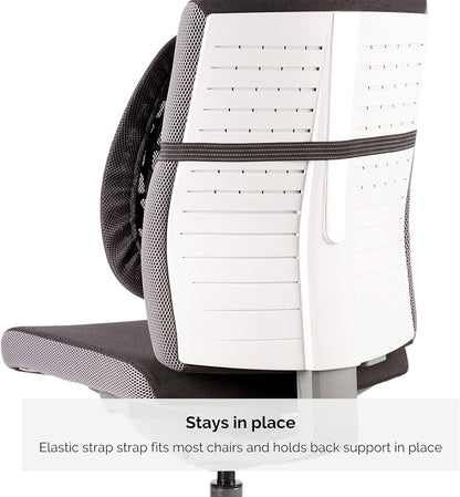 Fellowes "Back Angel Back Support Cushion, Fabric, Black