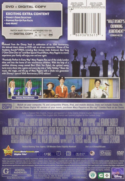 Mary Poppins: 50th Anniversary Edition (DVD) (1964) (Region 1) (US Import) (NTSC)