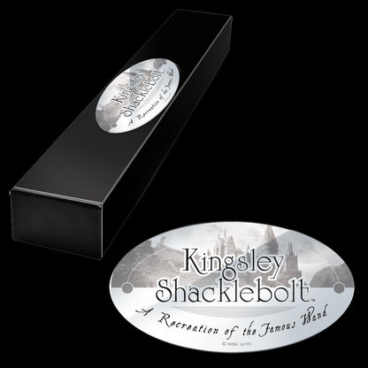 The Noble Collection - Kingsley Shacklebolt Character Wand - 14in (35.5cm) Wizarding World Wand With Name Tag - Harry Potter Film Set Movie Props Wands