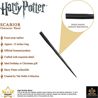 The Noble Collection - Scabior Character Wand - 12in (31cm) Wizarding World Wand With Name Tag - Harry Potter Film Set Movie Props Wands