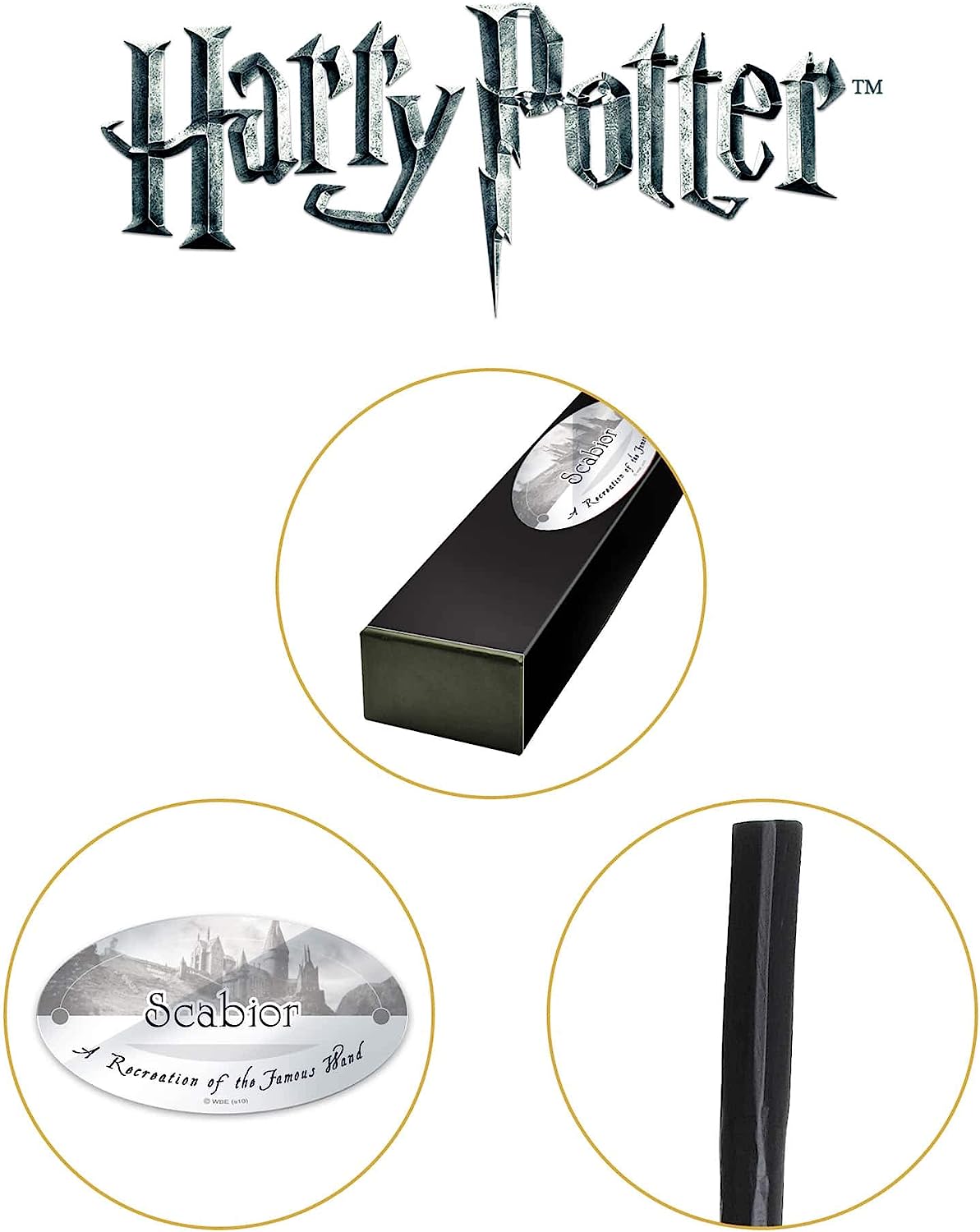 The Noble Collection - Scabior Character Wand - 12in (31cm) Wizarding World Wand With Name Tag - Harry Potter Film Set Movie Props Wands