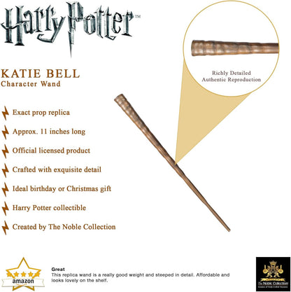 The Noble Collection - Katie Bell Character Wand - 11in (27cm) Wizarding World Wand With Name Tag - Harry Potter Film Set Movie Props Wands