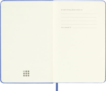 Moleskine - Classic Notebook, Ruled Notebook, Hard Cover and Elastic Closure, Size Pocket 9 x 14 cm, Colour Hydrangea Blue, 192 Pages