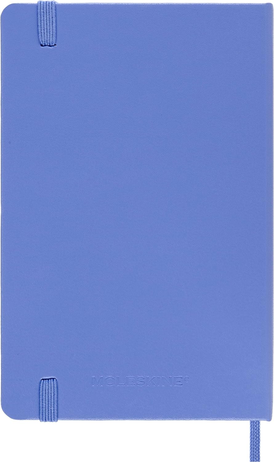Moleskine - Classic Notebook, Ruled Notebook, Hard Cover and Elastic Closure, Size Pocket 9 x 14 cm, Colour Hydrangea Blue, 192 Pages