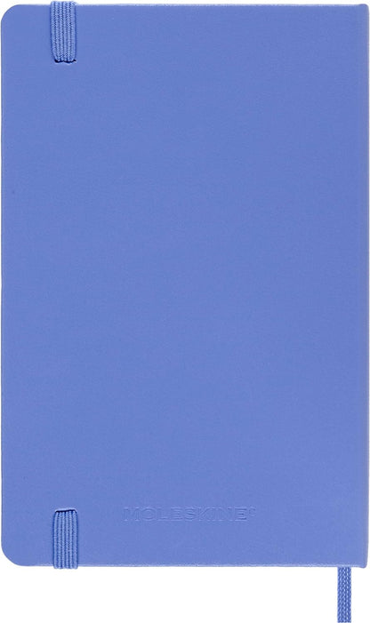 Moleskine - Classic Notebook, Ruled Notebook, Hard Cover and Elastic Closure, Size Pocket 9 x 14 cm, Colour Hydrangea Blue, 192 Pages
