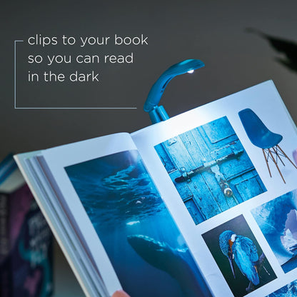 IF Really Tiny Book Light (Blue) – Compact Reading Lights for Books in Bed – Flexible Book Light Clip On – A Great Book Lamp with Batteries Included