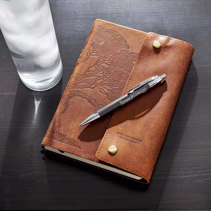 Christian Art Gifts Scripture Clip Medium Ballpoint Black Ink Pen in Box for Men: Strong & Courageous - Joshua 1:9 Inspirational Bible Verse, Journaling, Writing & Notetaking, Charcoal Gray/Silver