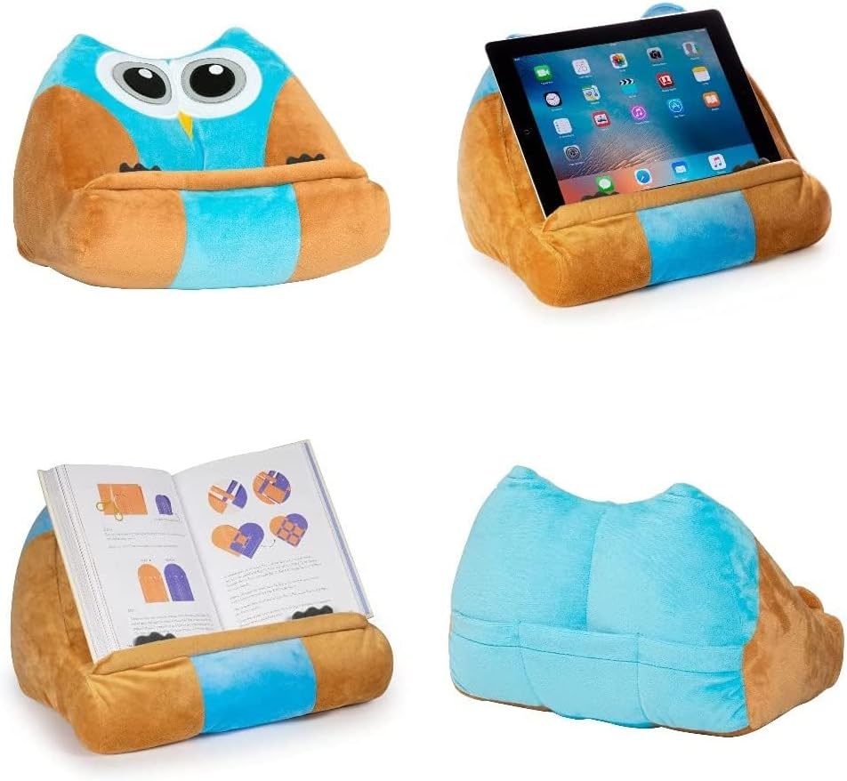Cuddly Reader Tablet Kissen, Lesekissen Leseständer, Buchhalter Buchstütze, Tablethalter iPad Ständer Owliver