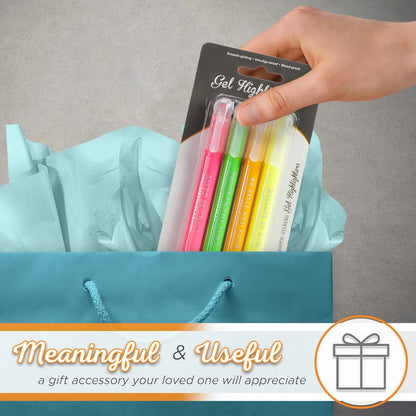 Christian Art Gifts Twist & Glide - Juego de resaltadores de gel multicolor para estudio, oficina, hogar, escuela, a prueba de manchas, sin sangrado, rosa, verde, naranja, amarillo con escritura,
