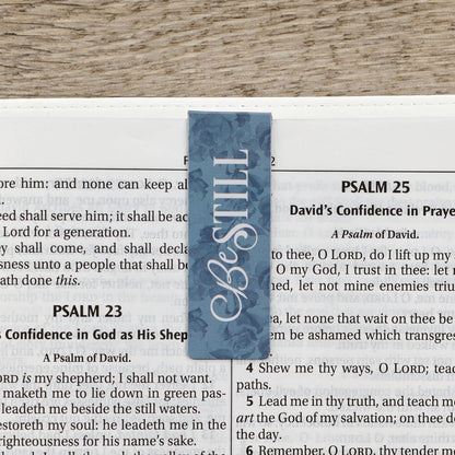 Christian Art Gifts Set of 6 Be Still and Know - Psalm 46:10 Purple Roses Inspirational Magnetic Bible Verse Bookmark with Scripture, Size Small 2.3" x .75"