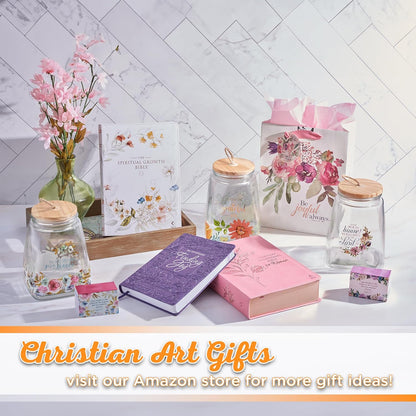 Christian Art Gifts Pink Gift Bag Set | Be Joyful Always Watercolor Floral 1 Thessalonians 5:16 Bible Verse | Medium Gift Bag with Tissue Paper for Women