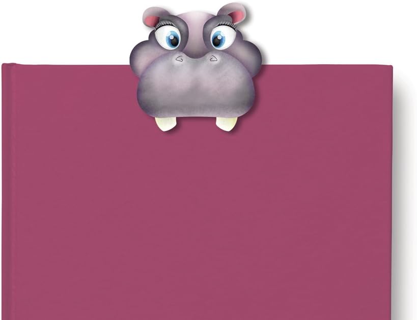 IF Bookmark - Teeth-Marks - Hippo - Brown - 1 Piece - Card, ABS Plastic