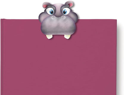 IF Bookmark - Teeth-Marks - Hippo - Brown - 1 Piece - Card, ABS Plastic