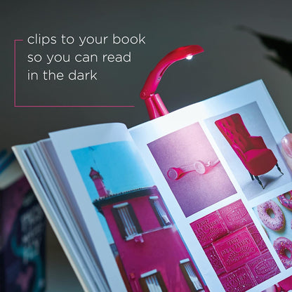 IF Really Tiny Book Light (Pink) – Compact Reading Lights for Books in Bed – Flexible Book Light Clip On – A Great Book Lamp with Batteries Included Pink One Size