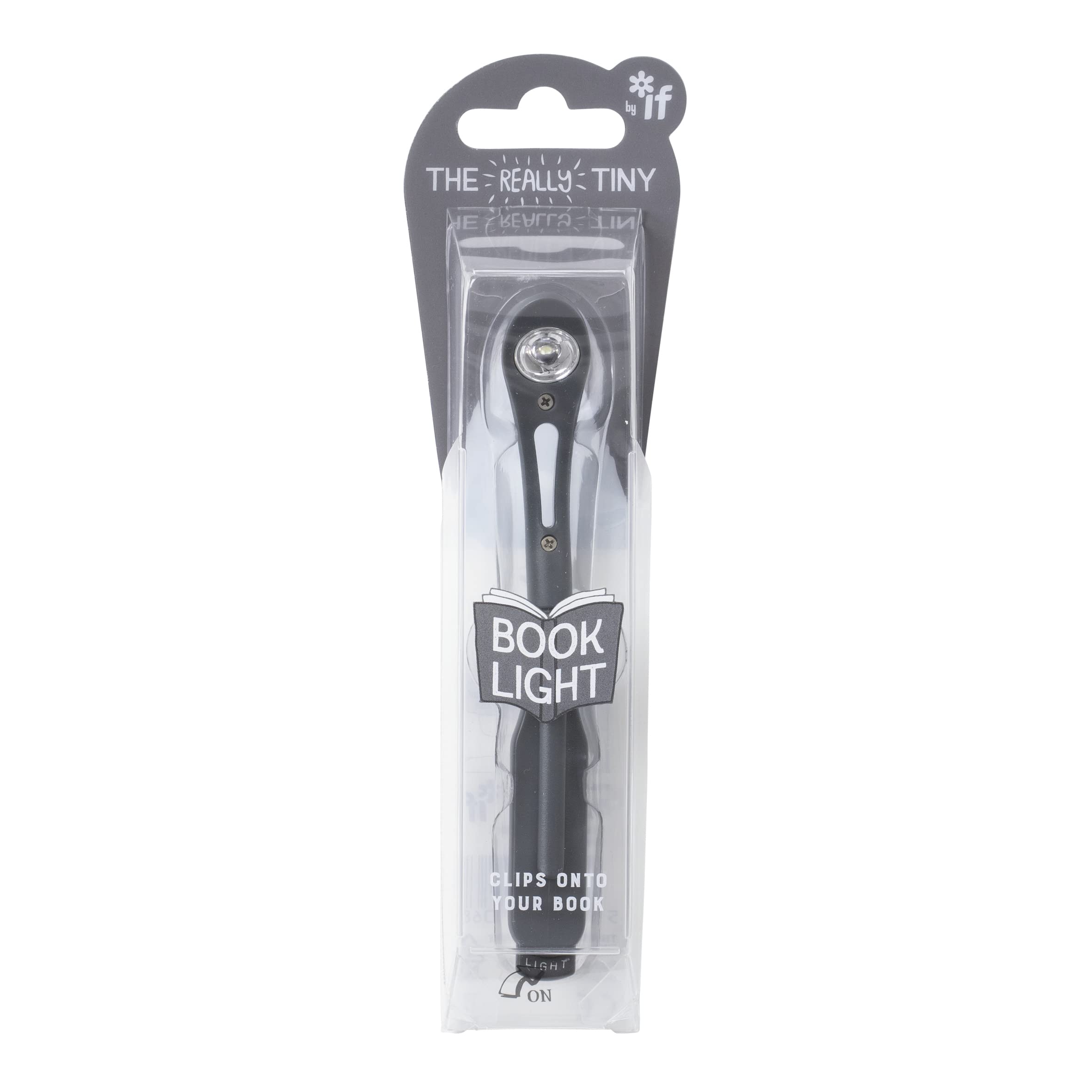 IF Really Tiny Book Light (Grey) – Compact Reading Lights for Books in Bed – Flexible Book Light Clip On – A Great Book Lamp with Batteries Included