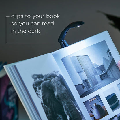 IF Really Tiny Book Light (Grey) – Compact Reading Lights for Books in Bed – Flexible Book Light Clip On – A Great Book Lamp with Batteries Included