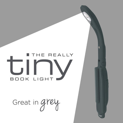 IF Really Tiny Book Light (Grey) – Compact Reading Lights for Books in Bed – Flexible Book Light Clip On – A Great Book Lamp with Batteries Included