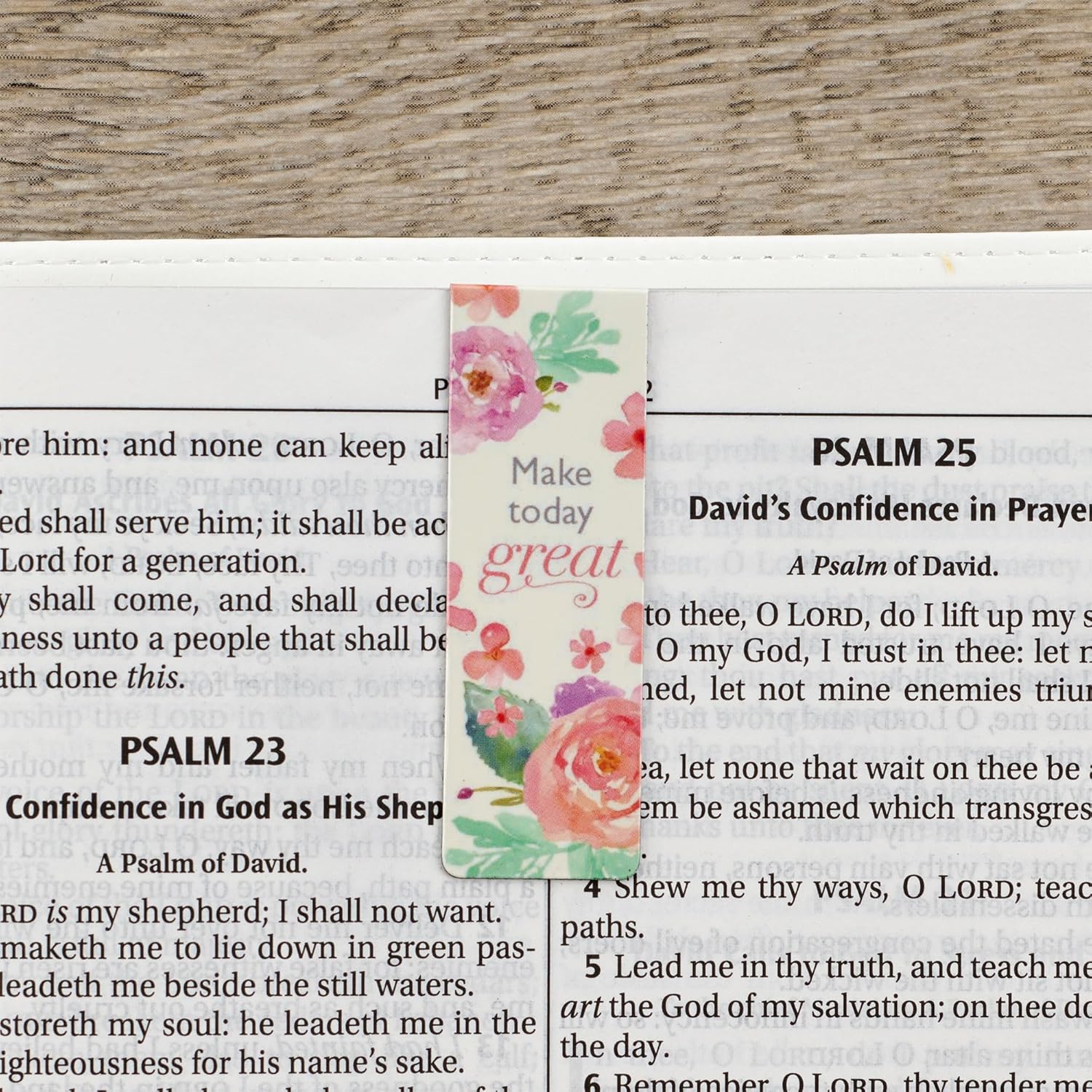 Christian Art Gifts Set of 6 Pink and Purple Blossoms and Butterfly Inspirational Magnetic Bookmark with Scripture, Size Small 2.3" x .75"