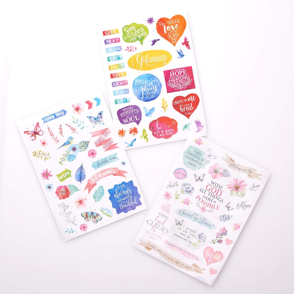 Christian Art Gifts Colorful Stickers for Bible Journaling or Adult Coloring, Scrapbooking or Craft Stickers