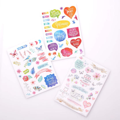 Christian Art Gifts Colorful Stickers for Bible Journaling or Adult Coloring, Scrapbooking or Craft Stickers