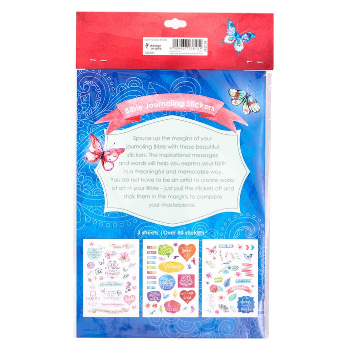 Christian Art Gifts Colorful Stickers for Bible Journaling or Adult Coloring, Scrapbooking or Craft Stickers