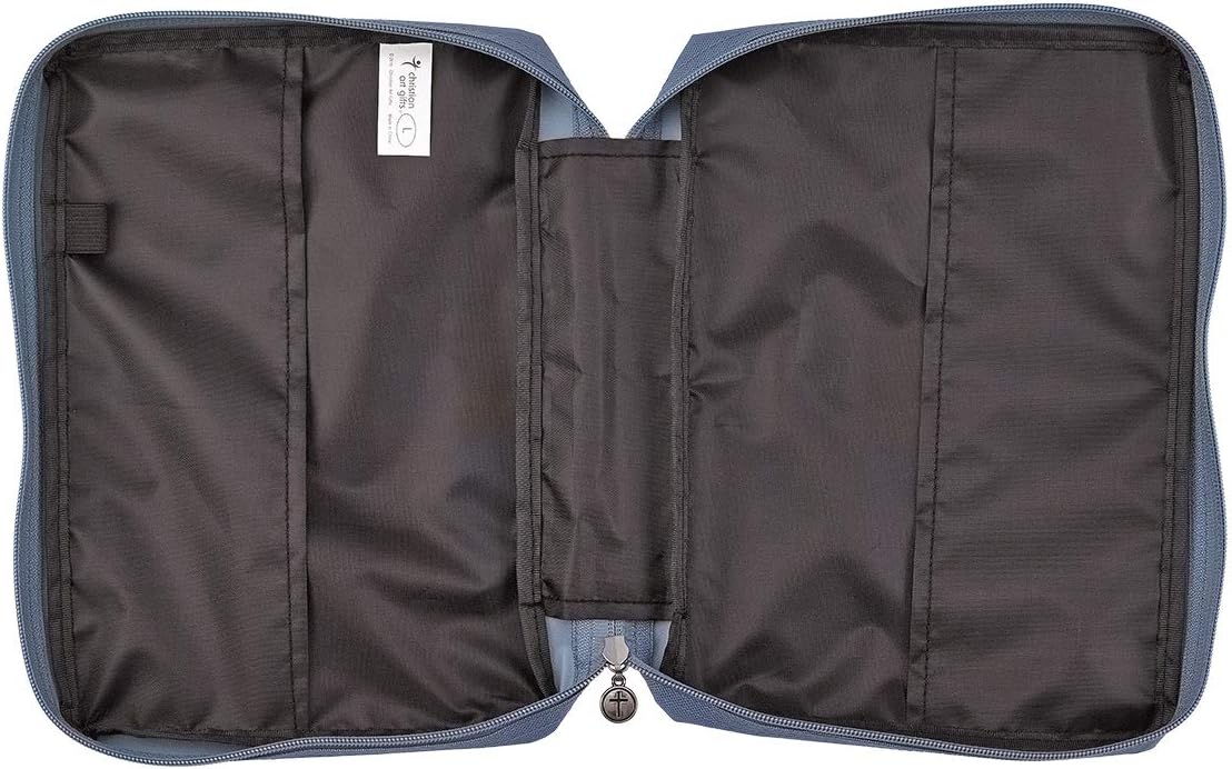 Footprints in The Sand - Funda de lona de polietileno azul para mujer, funda extragrande con cremallera para Biblia o libro con asa