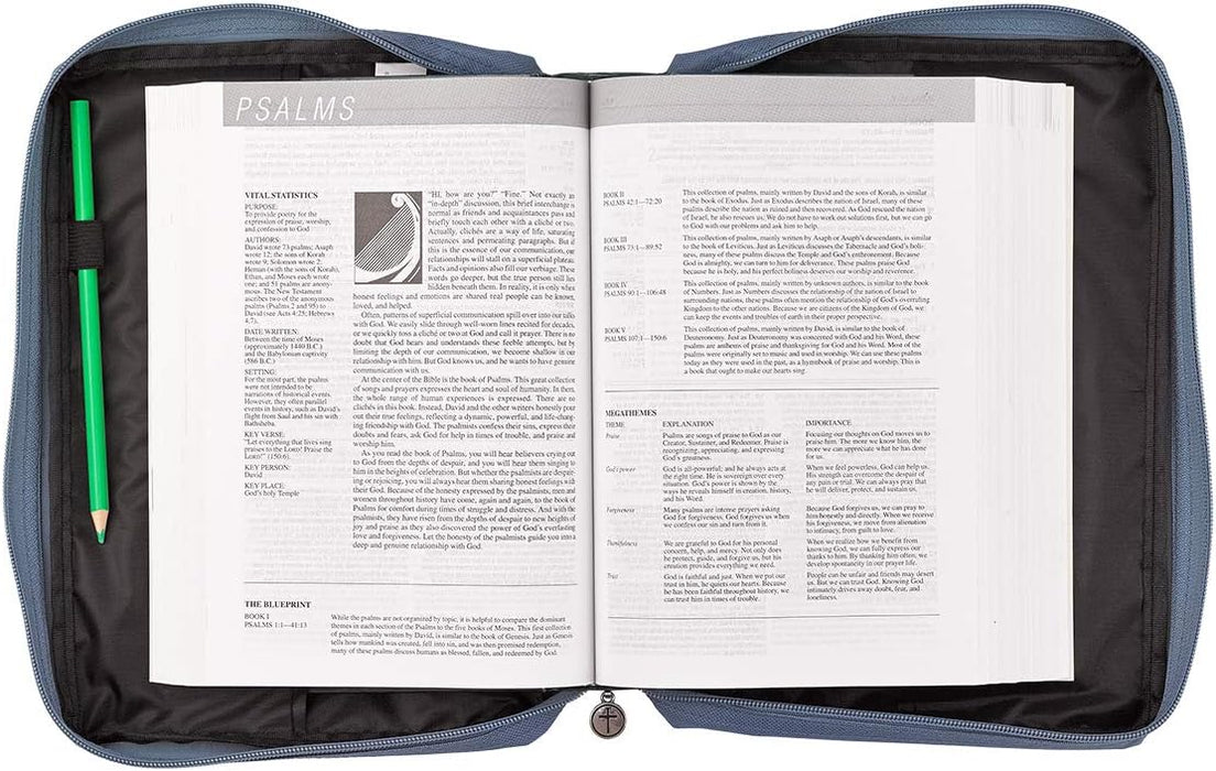 Footprints in The Sand - Funda de lona de polietileno azul para mujer, funda extragrande con cremallera para Biblia o libro con asa