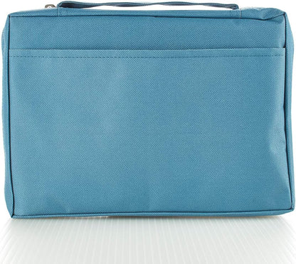 Footprints in The Sand - Funda de lona de polietileno azul para mujer, funda extragrande con cremallera para Biblia o libro con asa
