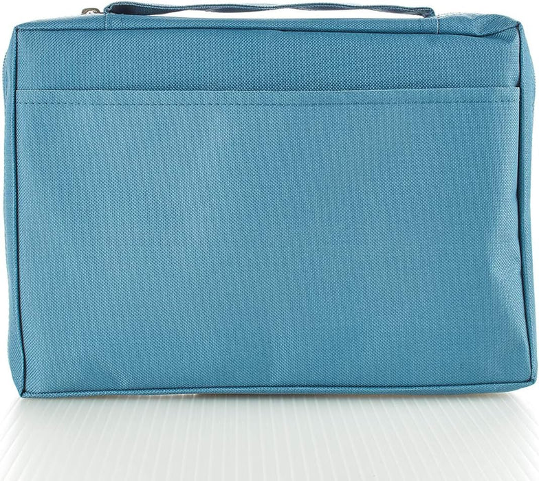 Footprints in The Sand - Funda de lona de polietileno azul para mujer, funda extragrande con cremallera para Biblia o libro con asa