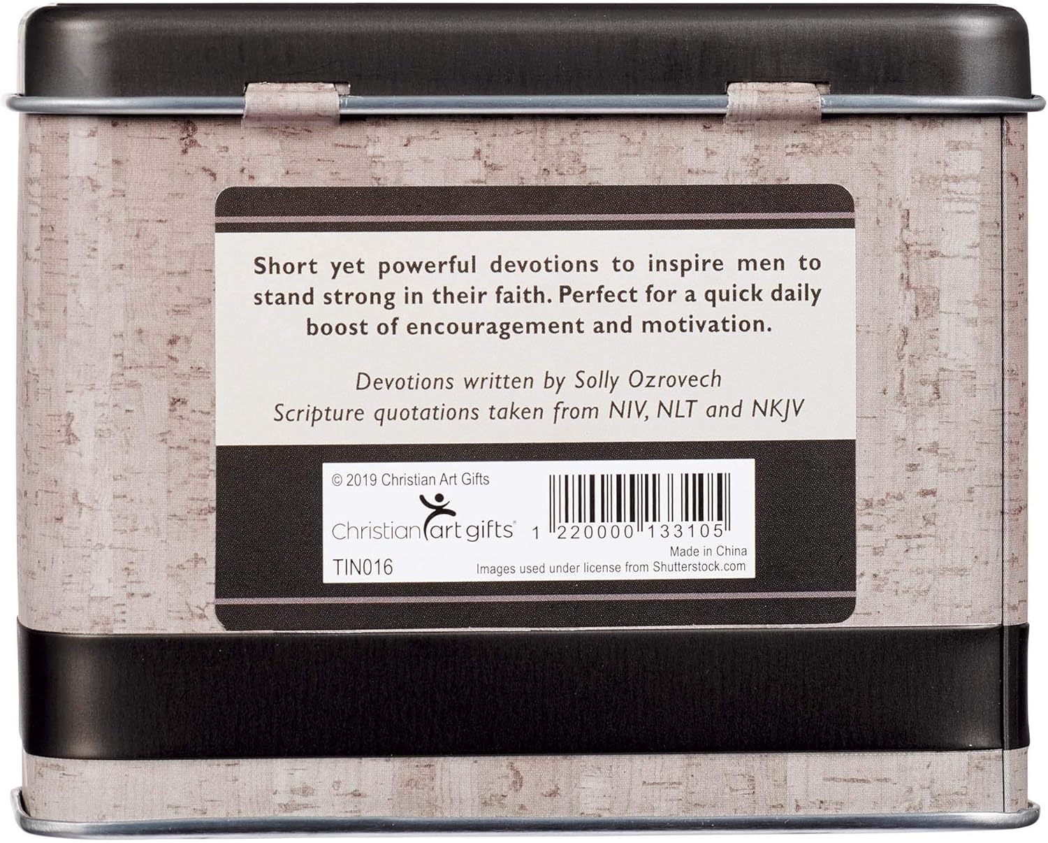 Christian Art Gifts Devotional Cards In Tin | Stand Firm – 75 Double Sided Cards | Bible Verse Encouraging Gift for Men