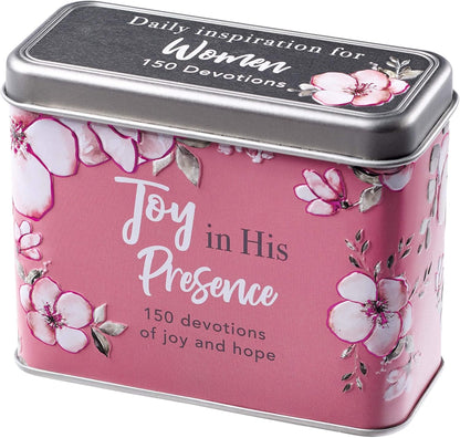 Christian Art Gifts Devotions For Women | Joy In His Presence – 150 Devotions of Joy and Hope | Daily Encouraging Cards for Women w/Bible Verses and Prayer