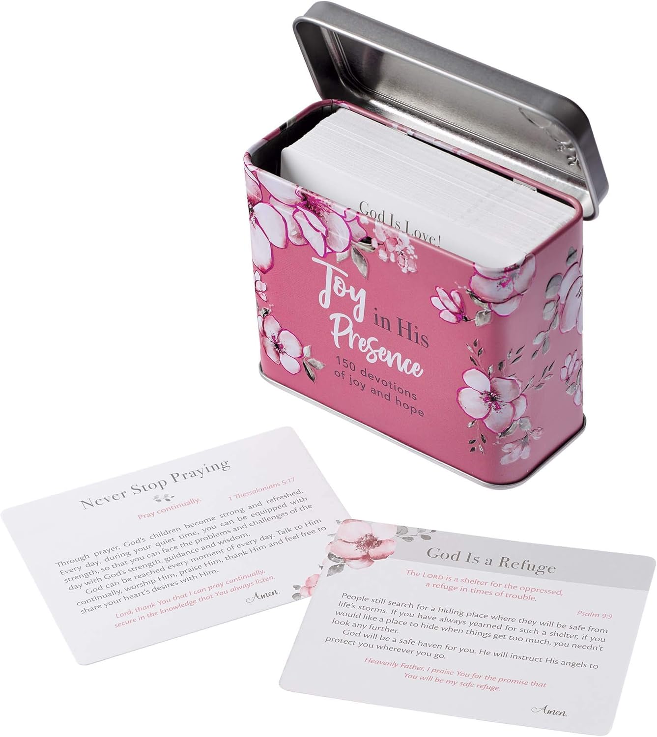 Christian Art Gifts Devotions For Women | Joy In His Presence – 150 Devotions of Joy and Hope | Daily Encouraging Cards for Women w/Bible Verses and Prayer