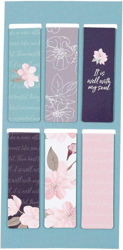 It is Well with My Soul Inspirational Magnetic Bookmarks with Inspirational Designs, Set of 6 Bookmark Pagemarkers