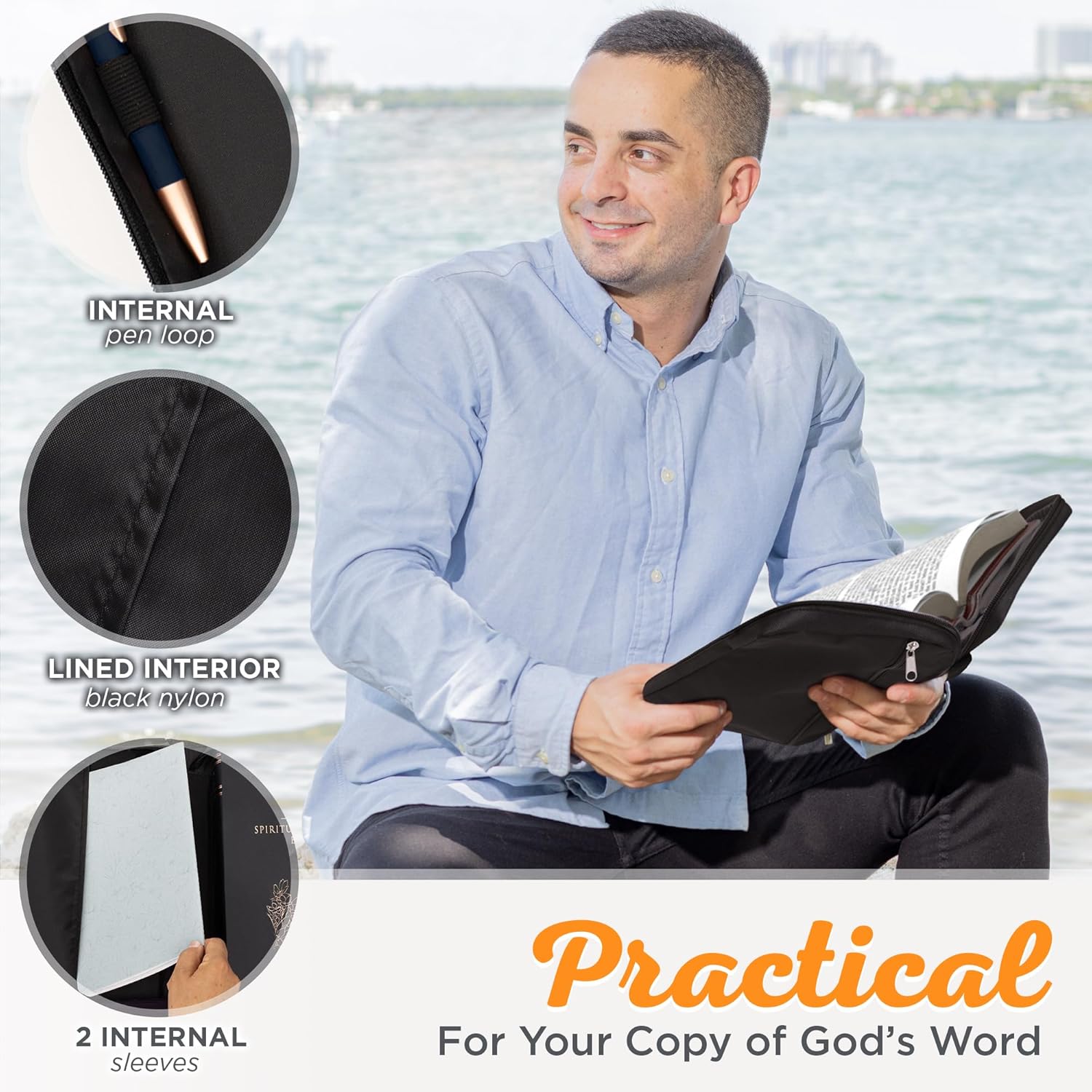 BLACK POLYESTER W/FISH EMBLEM