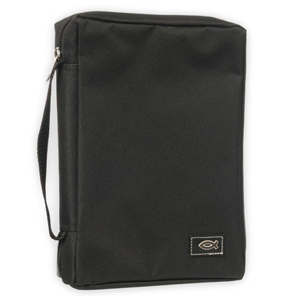 BLACK POLYESTER W/FISH EMBLEM