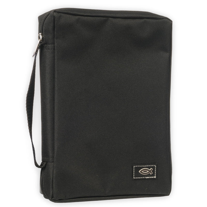 BLACK POLYESTER W/FISH EMBLEM