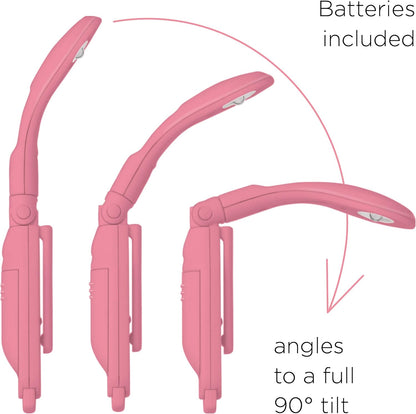 IF Really Tiny Book Light (Pink) – Compact Reading Lights for Books in Bed – Flexible Book Light Clip On – A Great Book Lamp with Batteries Included Petal Pink One Size