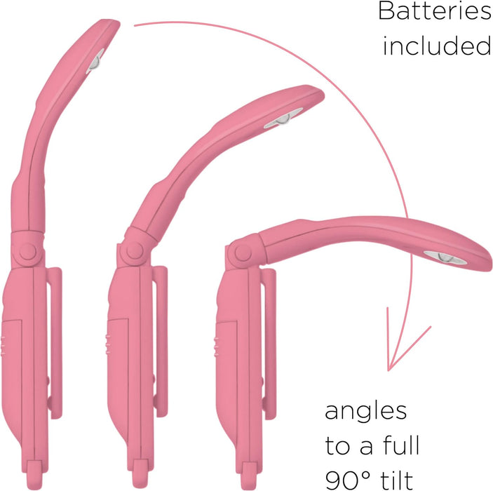 IF Really Tiny Book Light (Pink) – Compact Reading Lights for Books in Bed – Flexible Book Light Clip On – A Great Book Lamp with Batteries Included Petal Pink One Size