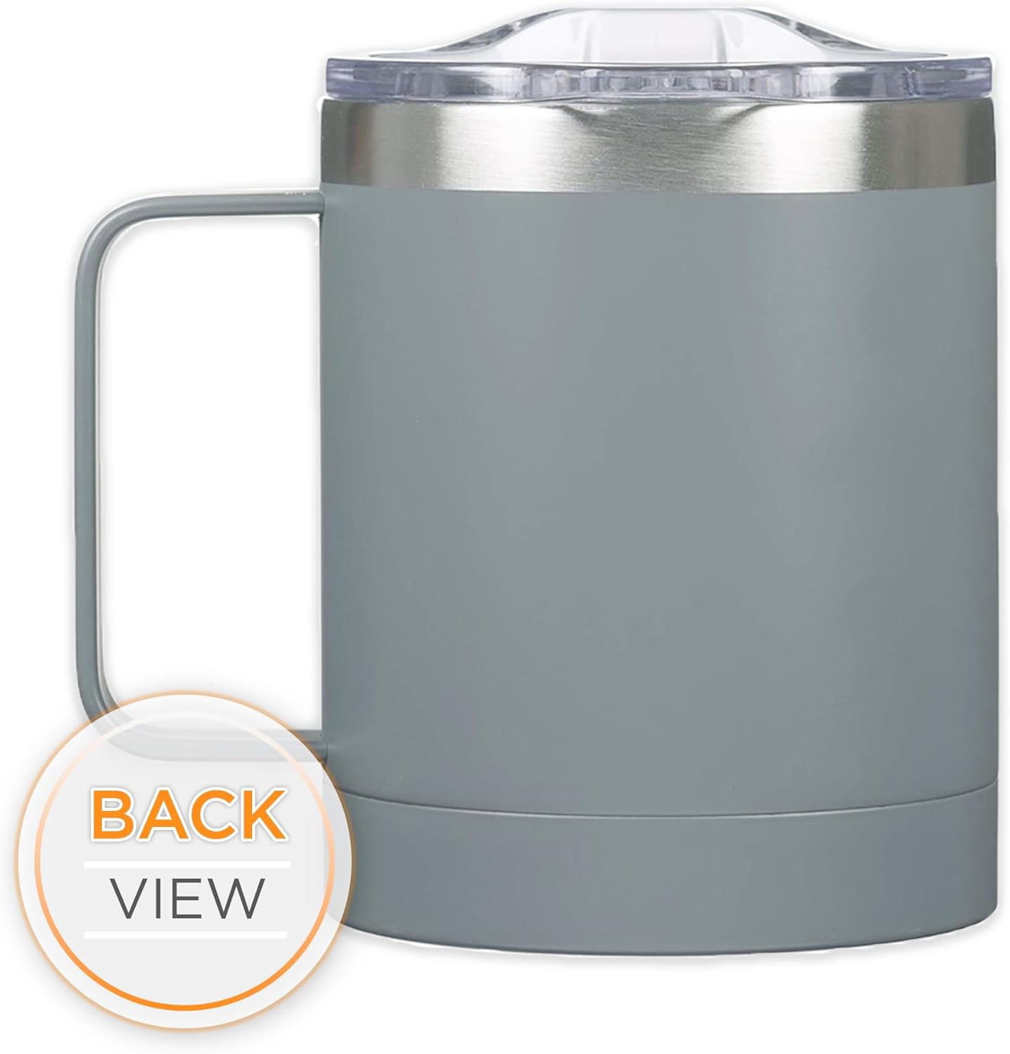 Christian Art Gifts Stainless Steel Double Wall Vacuum Insulated Camp Style Travel Mug 11 oz Gray Coffee Mug with Lid and Handle for Men and Women - All Through Christ -Philippians 4:13