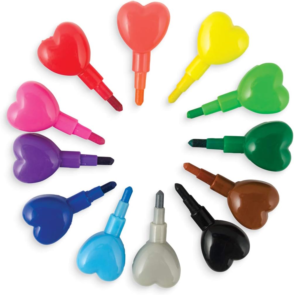 Heart to Heart To Heart Wachs-Set in Herzform, stapelbar, 12 Farben
