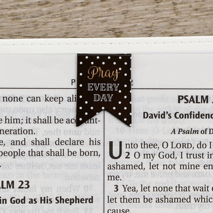 Christian Art Gifts Magnetic Scripture Bookmark Set for Men and Women: Pray Every Day Inspirational Pink and Teal Magnetic Bible Verse Pagemarker Set of 6 for Bibles and Books, Petite Cut Size 1” x 1”