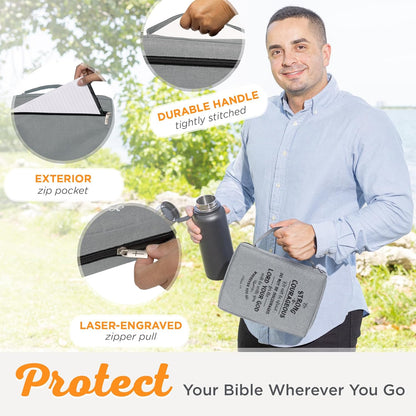 Strong and Courageous Poly Canvas Bible Cover - Medium
