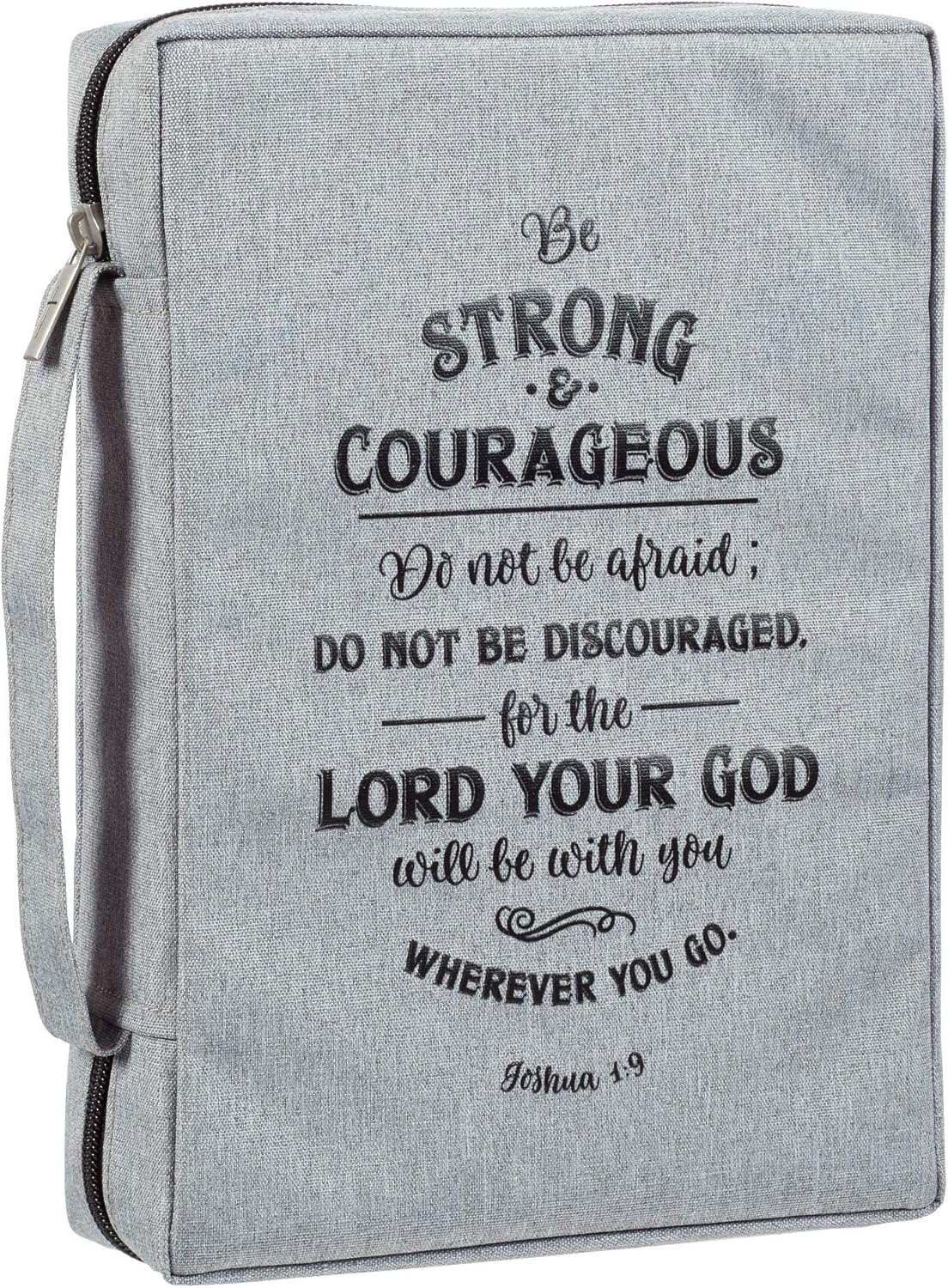 Strong and Courageous Poly Canvas Bible Cover - Medium