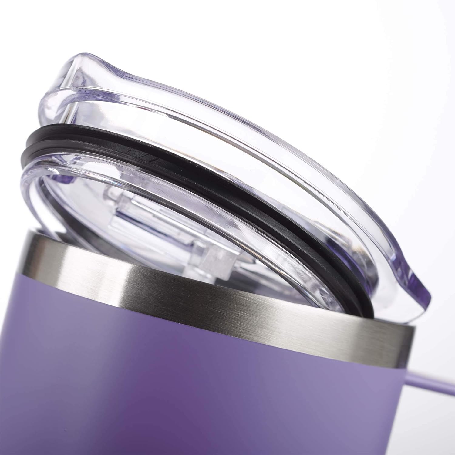Be Still & Know Stainless Steel Purple Mug w/Psalm 46:10 - Camp Style Travel Mug, Christian Mug for Women or Men (11oz Double Wall Vacuum Insulated Coffee Mug with Lid and Handle