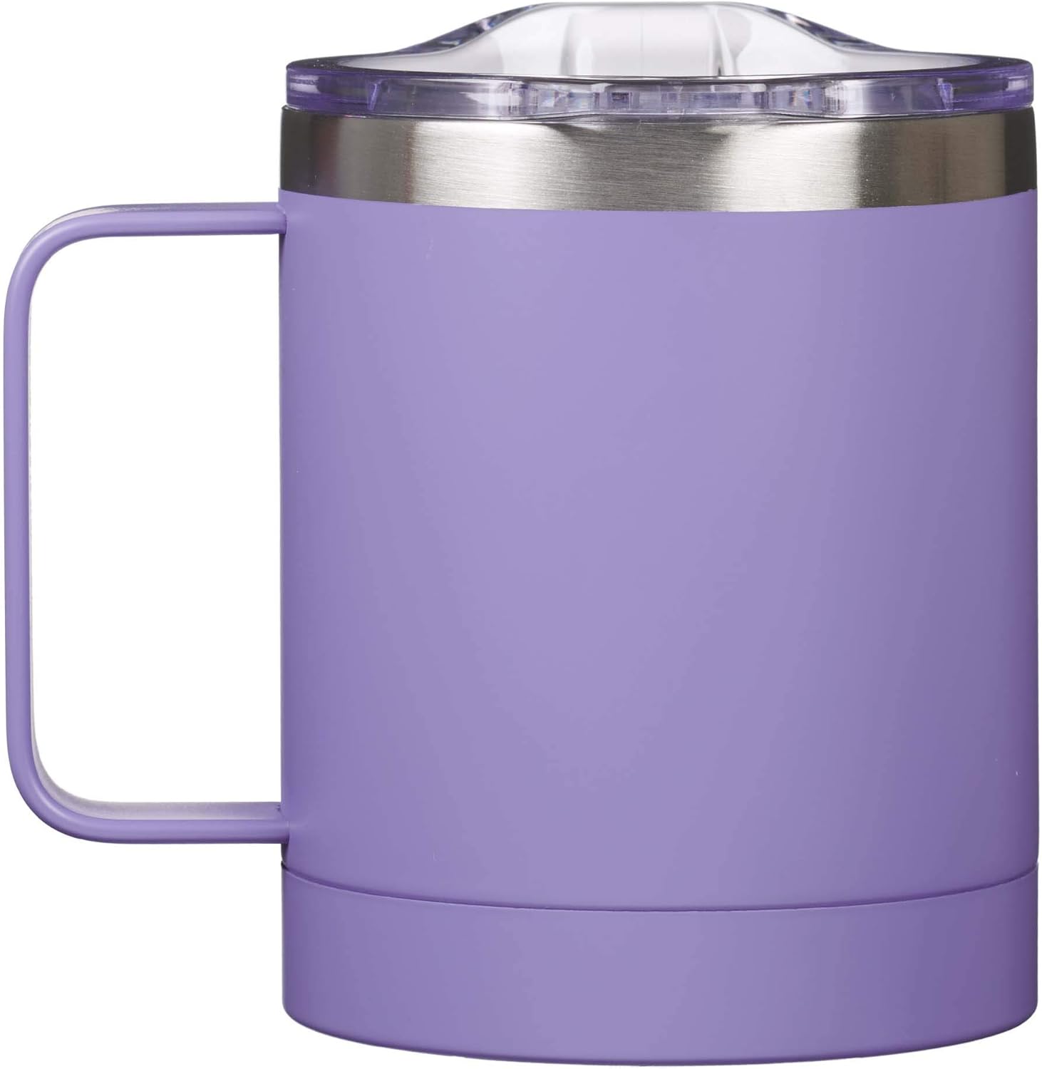 Be Still & Know Stainless Steel Purple Mug w/Psalm 46:10 - Camp Style Travel Mug, Christian Mug for Women or Men (11oz Double Wall Vacuum Insulated Coffee Mug with Lid and Handle