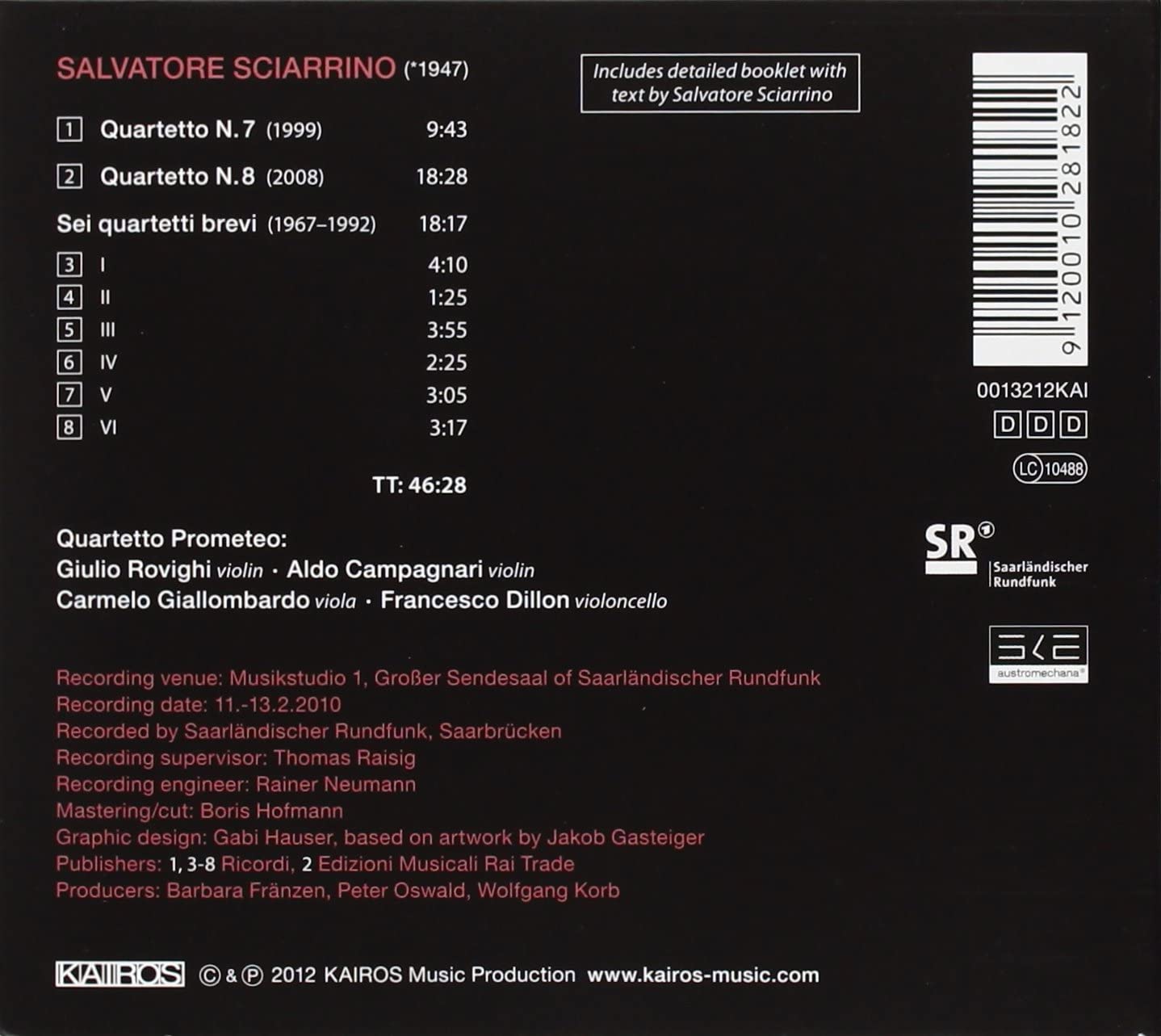 Quartetto No7. & No.8 Sei Quartetti Brevi