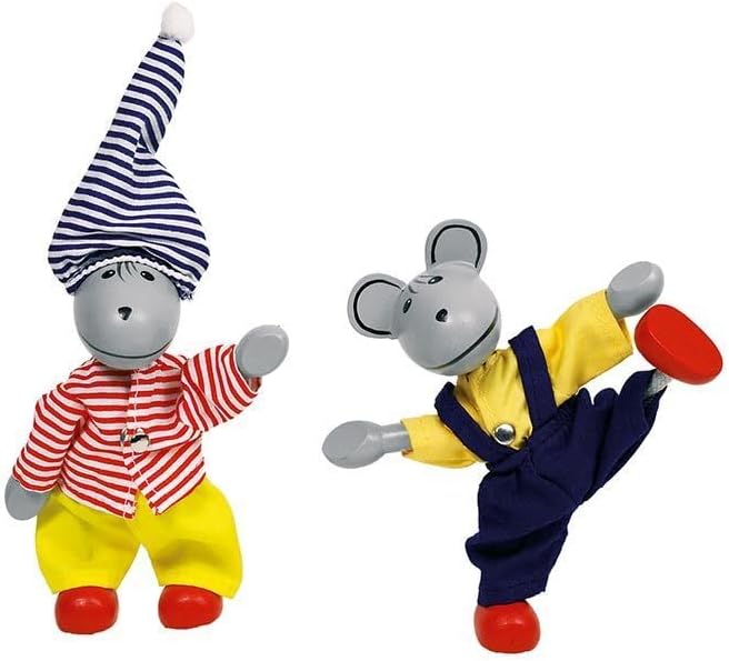 Goki- Puppets Familia ratón, la caja de ropa, Lia & Luca, Multicolor, talla única (Handelshaus Legler OHG SO271