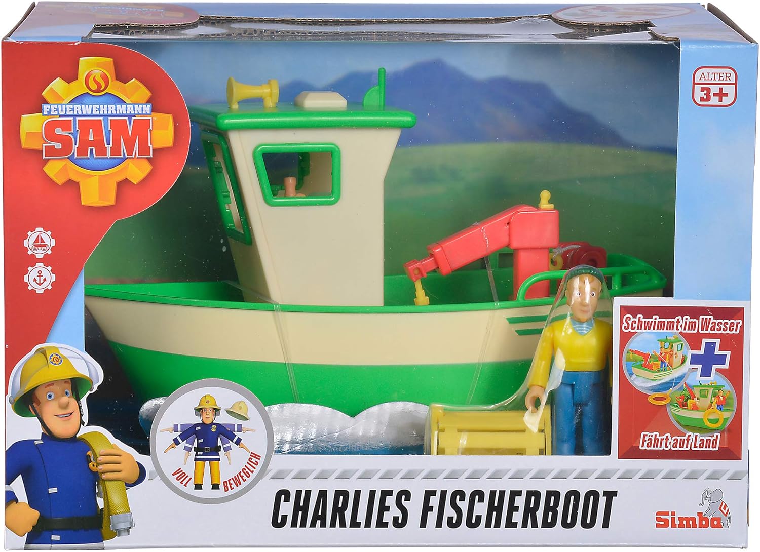 Sam Charlies Fischerboot mit Figur