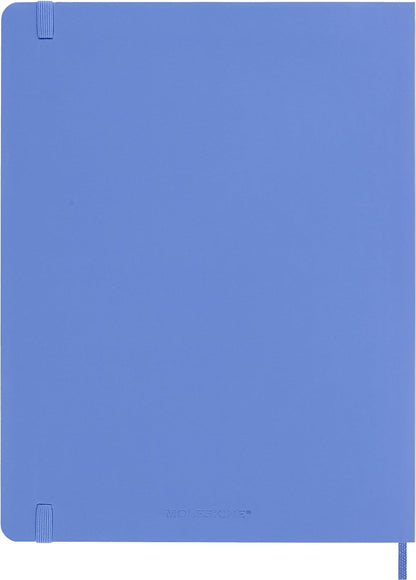 Moleskine - Classic Notebook, Ruled Notebook, Soft Cover and Elastic Closure, Size X-Large 19 x 25 cm, Colour Hydrangea Blue, 192 Pages